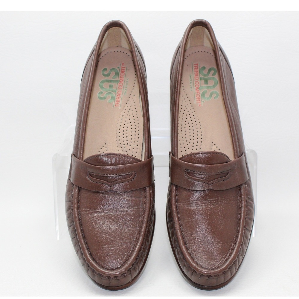 SAS Tripad Comfort Brown Leather Penny Loafers Shoes Womens 9 S H5148200